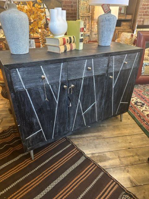 Black Wood Buffet with Metal Legs