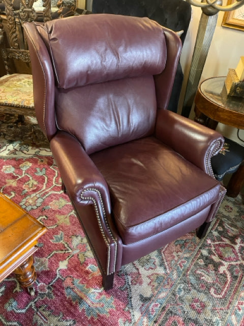 Classic Leather Burgundy Recliner