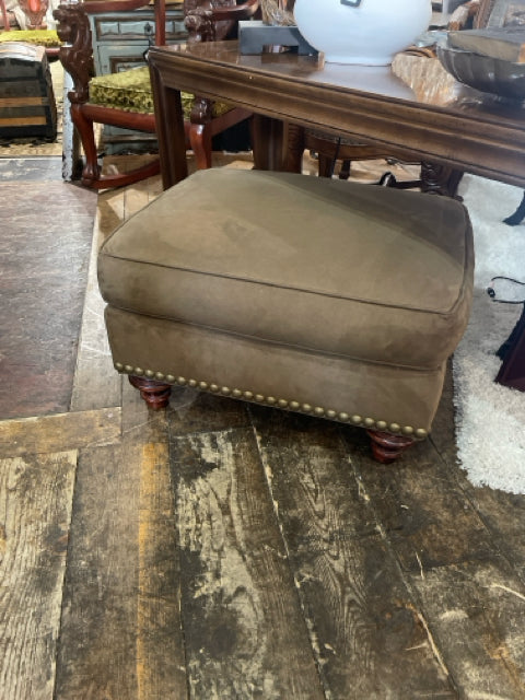 Brown Micro Suede Ottoman