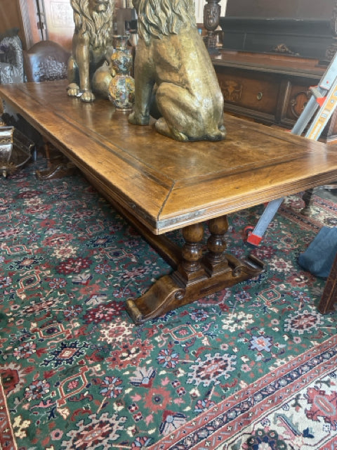 Large Wooden English Tressel Table