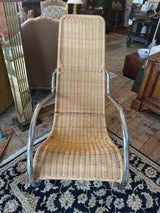 Vintage Wicker and Chrome Rocker