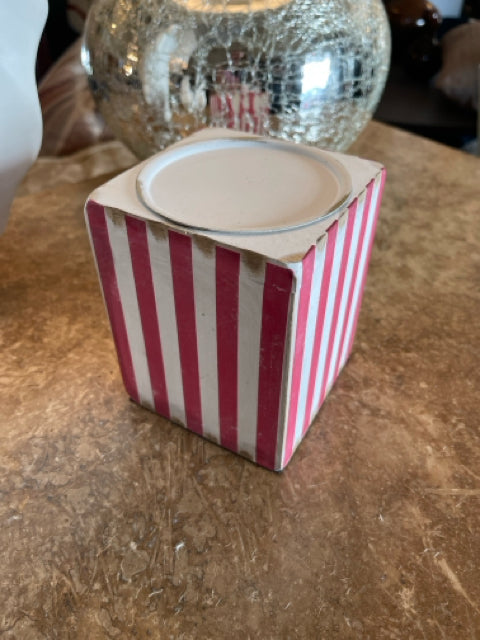 Red/White Striped Candleholder