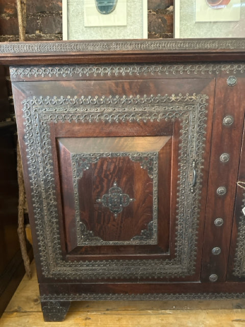 Portuguese Wood and Brass Detail Buffet