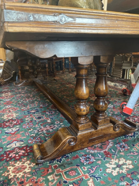 Large Wooden English Tressel Table