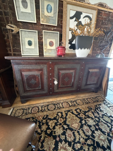 Portuguese Wood and Brass Detail Buffet