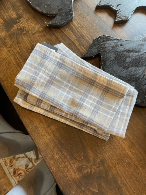 Grey Plaid Linen Napkin