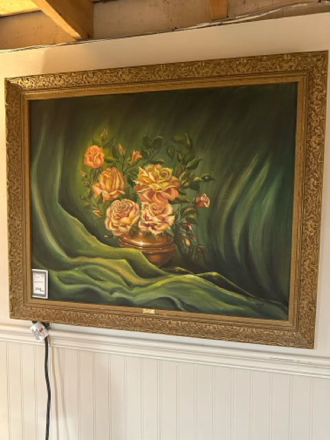 Framed "Cabbage Roses"  Painting
