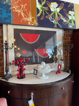 French Inspired Brass and Wood Candleabras