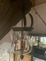 Brass and Glass Light Fixture