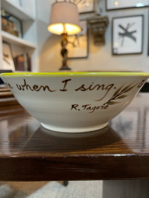 MS Pottery Bowl with R. Tagore Quote