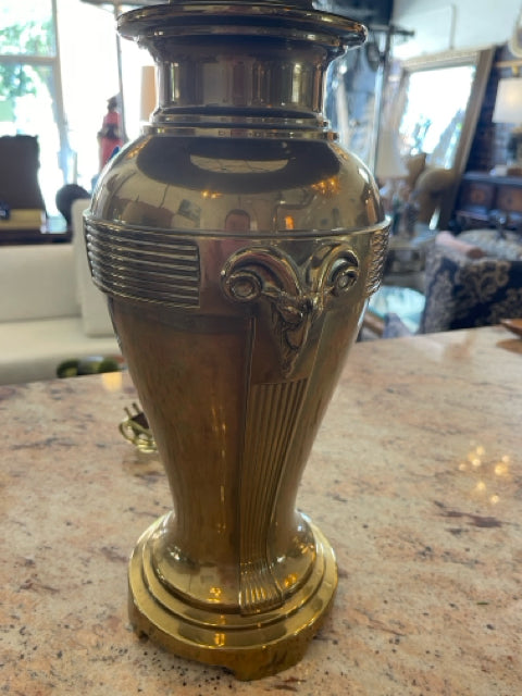 Vintage Brass Rams Head Table Lamp