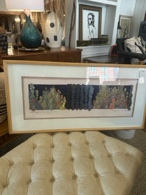 Framed Poska Rowland "Deckle Edge / Where Forces Meet and Grow" Artwork