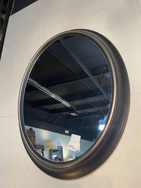 Black Framed Oval Mirror