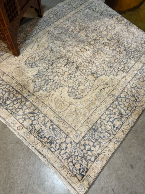 4' X 7' Iran Blue/Cream Floral Rug