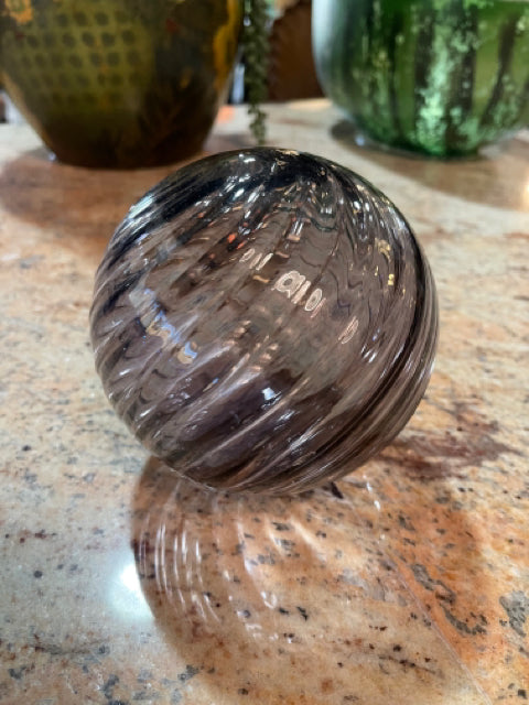 Lavender Twisted Blown Glass Ball