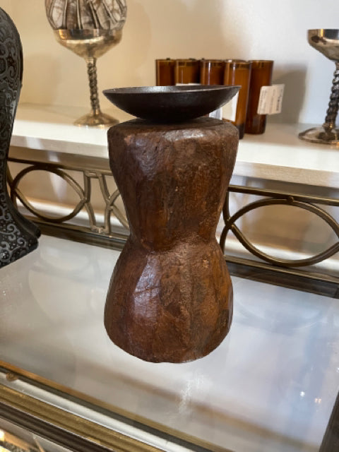 Primitive Wood Candle Holder