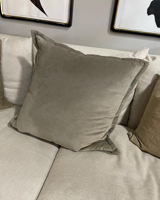 Taupe Velvet Pillow