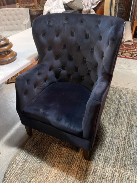 Navy Blue Tufted Side Chair