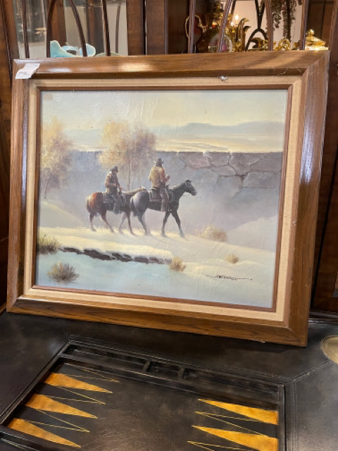 Men on Horses Oil on Canvas