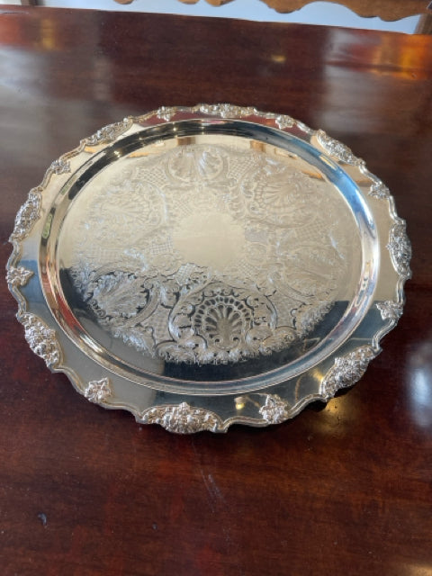 Wallace Silver Smiths Silver Plate Punch Bowl with Silver Plate Charger
