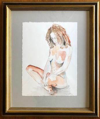 Framed Original Artwork "Seated Figure" by Denise DeBusk - McCoys Consign and Design