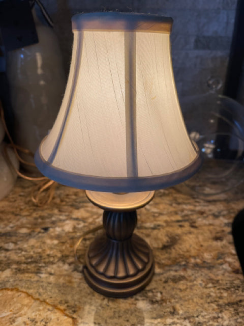 Small Gold Base Lamp with Cream Shade