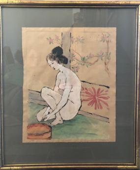 Framed Original Artwork "The Bather" by Denise DeBusk - McCoys Consign and Design