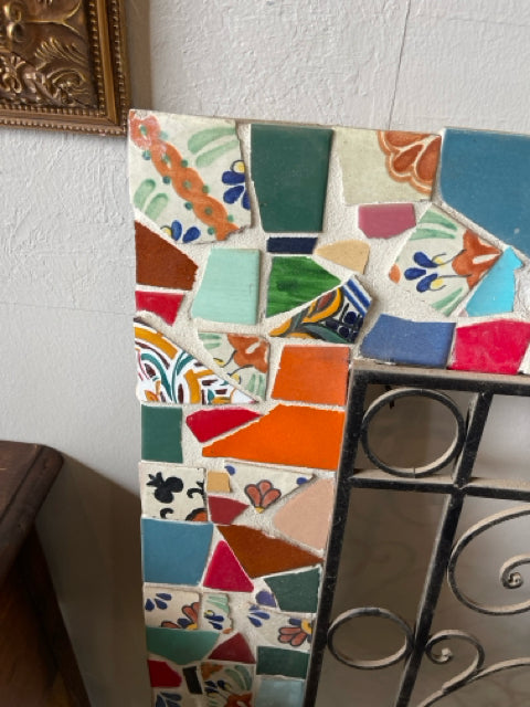 Mosaic and Scrolled Metal Wall Decor