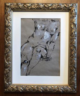 Framed Original Artwork "Seated Female Nude" - McCoys Consign and Design