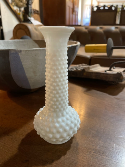 Milk White Scalloped Edge Vase