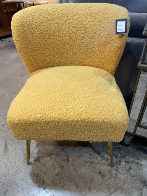 Gold Fuzzy Side Chair