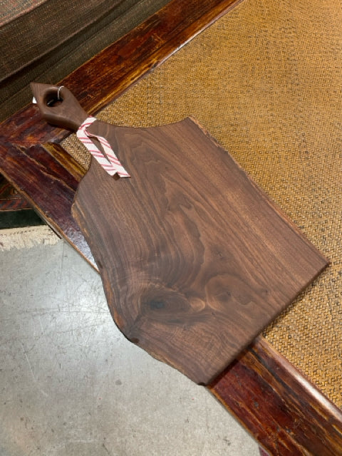 Large Dark Wood Charcuterie Board with Handle