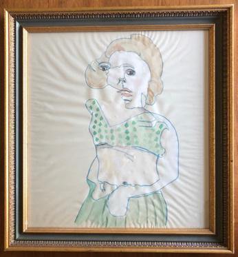 Framed Original Artwork "Beaded Bodice Beauty" by Denise DeBusk - McCoys Consign and Design