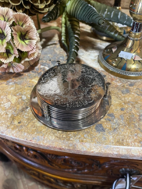 Set of 6 Silver Plate Coasters