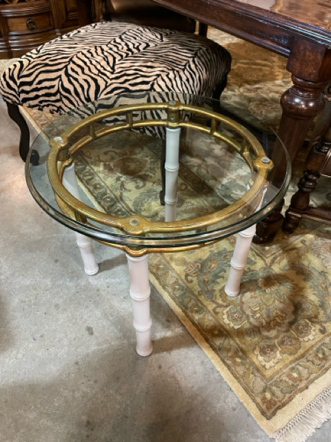 Round Glass End Table