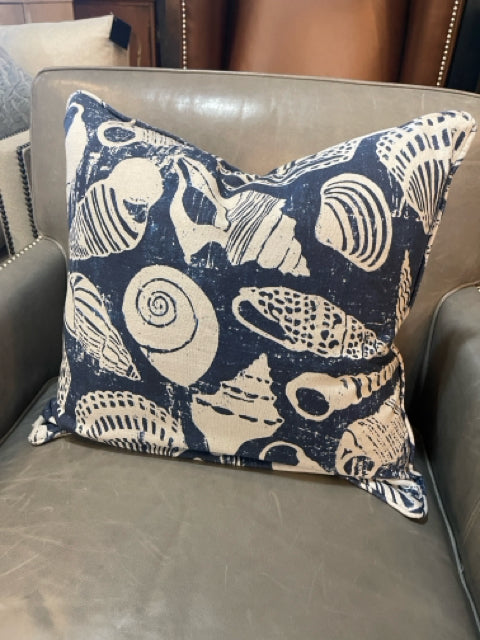 Blue Sea Shell Pillow