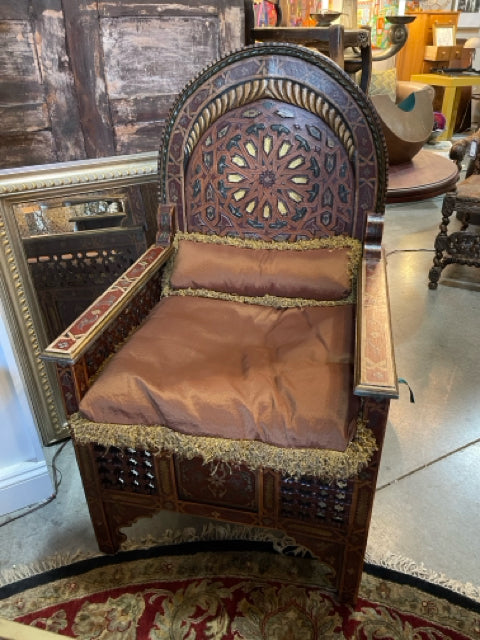 Carved Wood Painted Ornate Chair