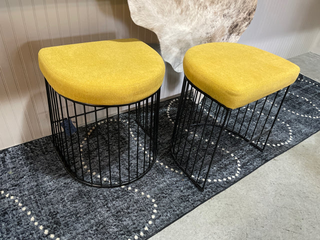 Set of 2 Black Metal Counter Stools - McCoys Consign and Design