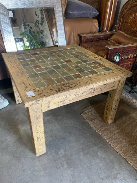 Mike Livingston Slate Top Accent Table