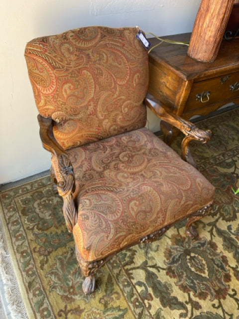 Ornate Occasional Paisley Print Chair