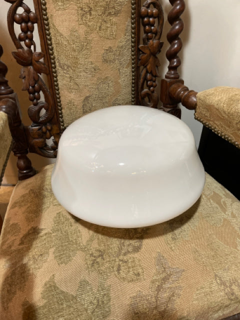 Art Deco White Glass Light Fixture Globe